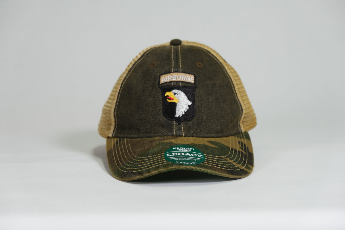 101st Airborne Division Patch Embroidered Full Color Old Faithful Trucker Cap - Shamrock Collective