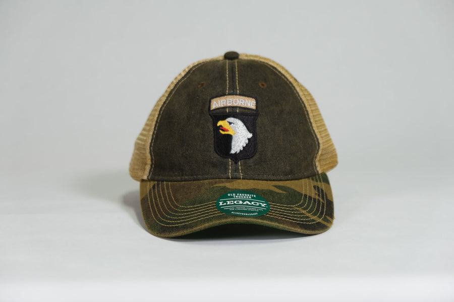 101st Airborne Division Patch Embroidered Full Color Old Faithful Trucker Cap - Shamrock Collective