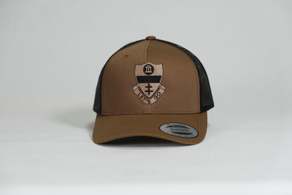 325th Airborne Infantry Regiment (AIR) DUI, 82nd Airborne Division Patch Embroidered Coyote Retro Trucker Cap - Shamrock Collective