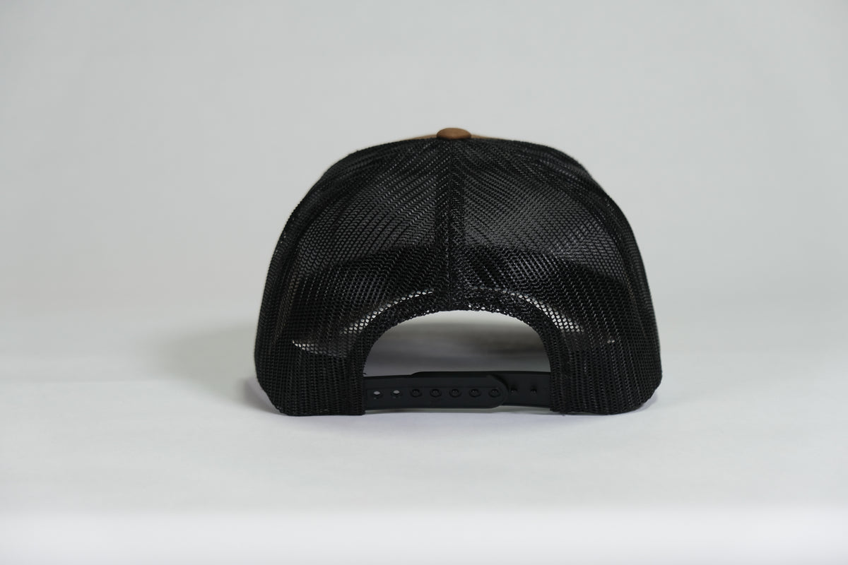 Senior Airborne Badge Embroidered Coyote Retro Trucker Cap - Shamrock Collective
