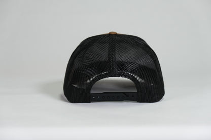 Senior Airborne Badge Embroidered Coyote Retro Trucker Cap - Shamrock Collective