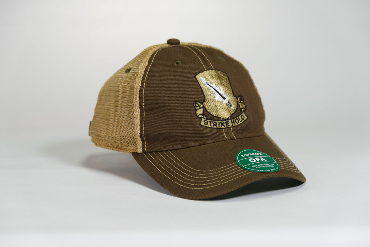 504th Parachute Infantry Regiment (PIR) DUI, 82nd Airborne Division Patch Embroidered Olive Drab Old Faithful Trucker Cap - Shamrock Collective