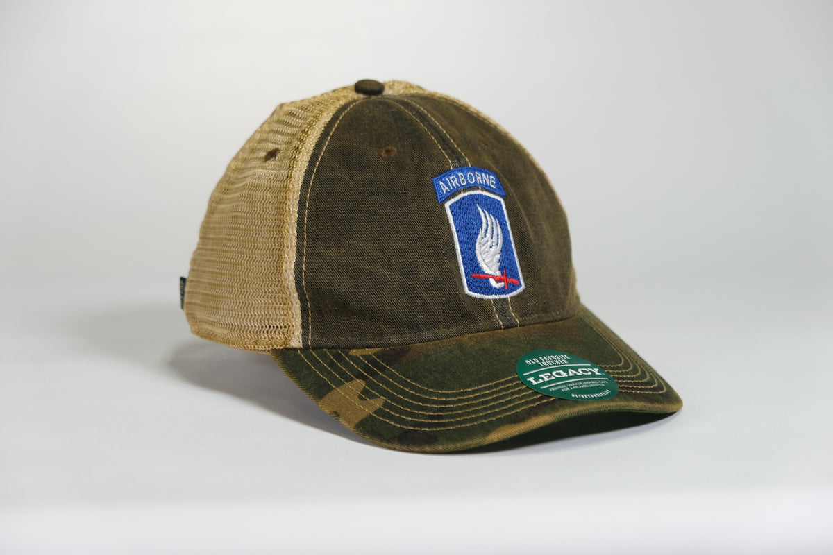 173rd Airborne Airborne Division Patch Embroidered Full Color Old Faithful Trucker Cap - Shamrock Collective