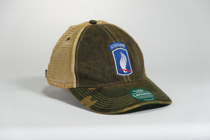 173rd Airborne Airborne Division Patch Embroidered Full Color Old Faithful Trucker Cap - Shamrock Collective