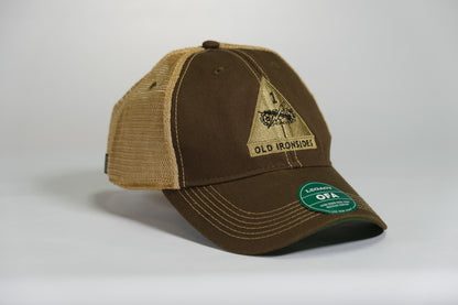 1st Armored Division Patch Embroidered Olive Drab Old Faithful Trucker Cap - Shamrock Collective