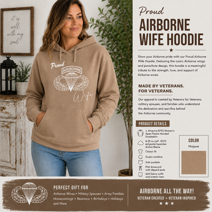 Proud Airborne Wife Hoodie | Veteran-Made Airborne Apparel