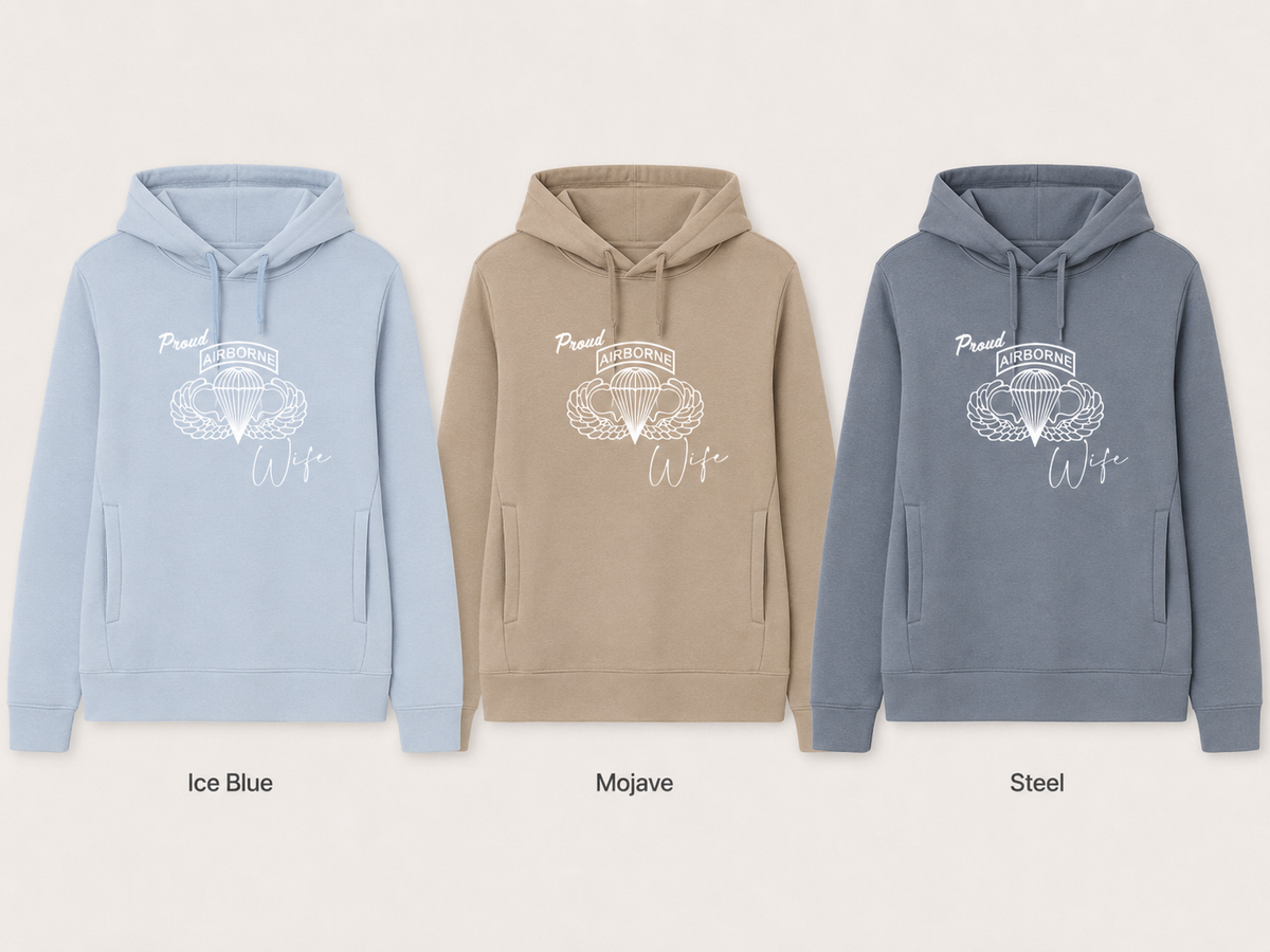 Proud Airborne Wife Hoodie | Veteran-Made Airborne Apparel