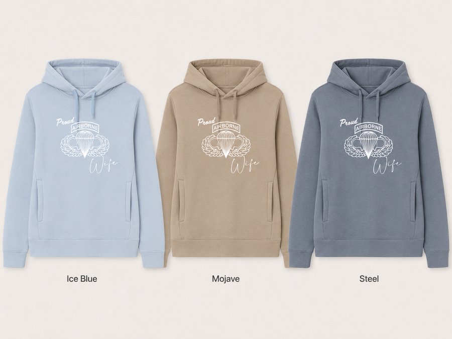 Proud Airborne Wife Hoodie | Veteran-Made Airborne Apparel