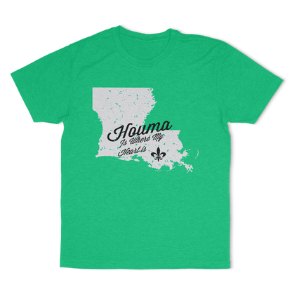Houma Is Where My Heart Is T-Shirt | Louisiana Collection | Terrebonne Parish - Shamrock Collective