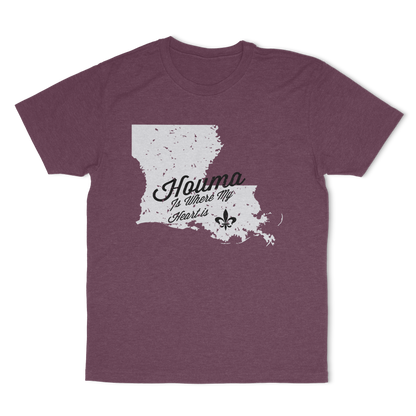 Houma Is Where My Heart Is T-Shirt | Louisiana Collection | Terrebonne Parish - Shamrock Collective