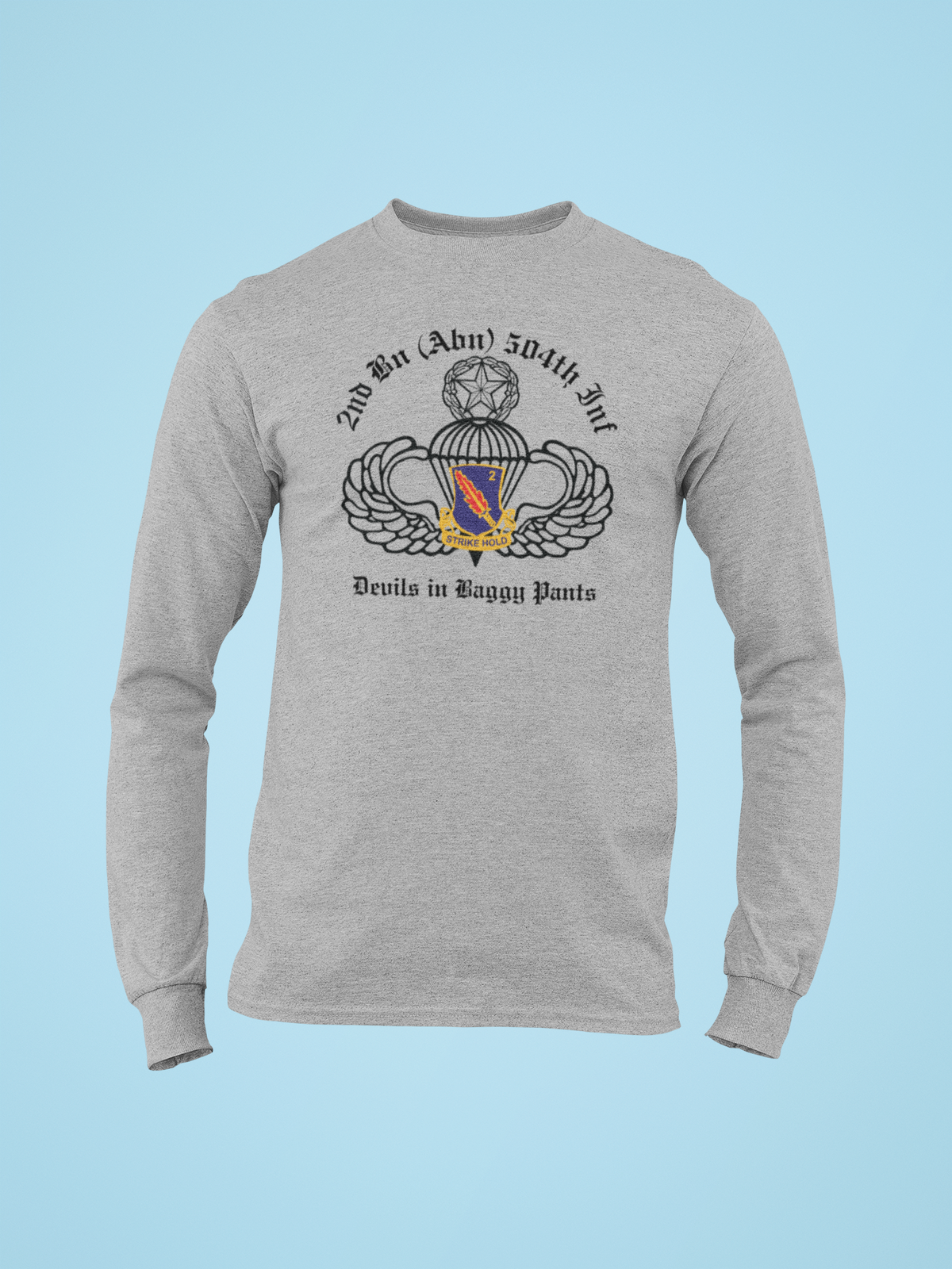 2-504 PIR White Devils PT Long Sleeve T-Shirt - US Army 82nd Airborne Division Recreated Physical Training Tee - Shamrock Collective