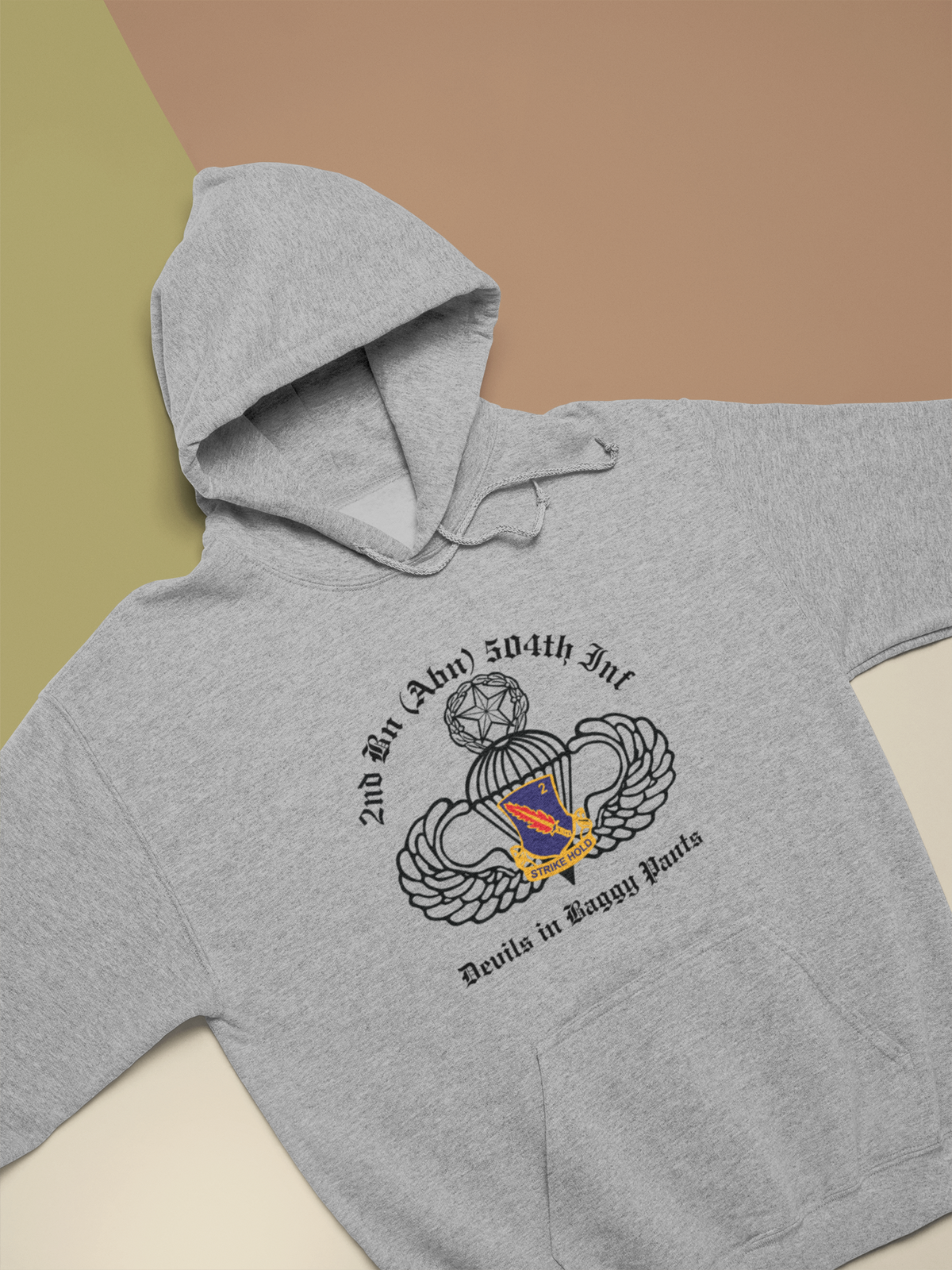 2-504 PIR White Devils PT Hoodie - US Army 82nd Airborne Division Recreated Physical Training Hooded Sweathshirt - Shamrock Collective