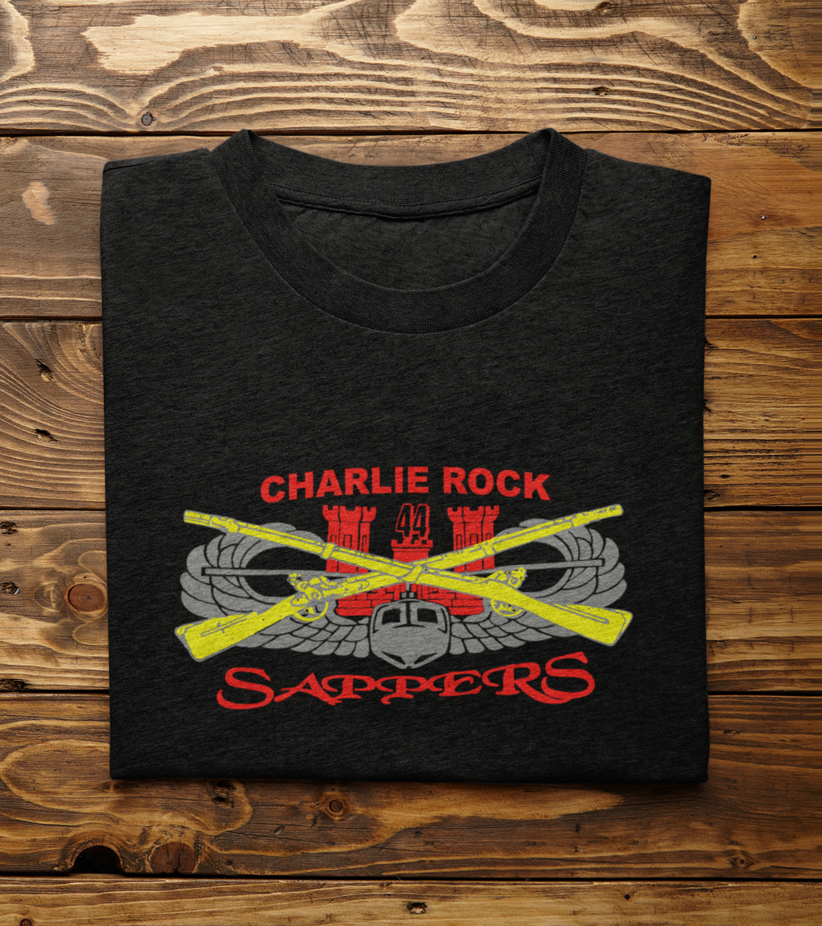 Charlie Rock 44th Engineers PT T-Shirt - Essayons | Army PT Shirts - Shamrock Collective