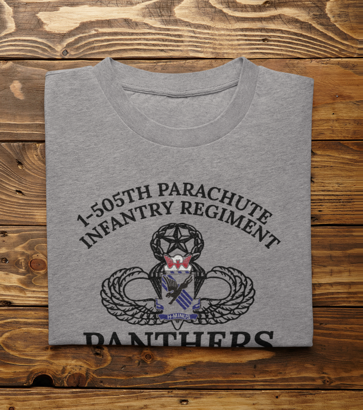1-505 PIR PT Shirt - 82nd Airborne Panthers T-Shirt | H-Minus US Army Military Physical Fitness - Shamrock Collective