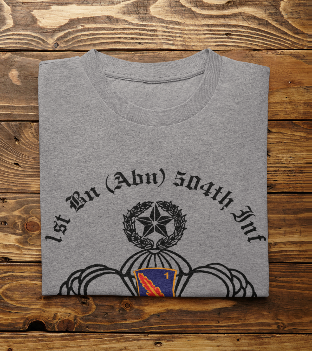 1-504 PIR Red Devils PT T-Shirt folded mockup