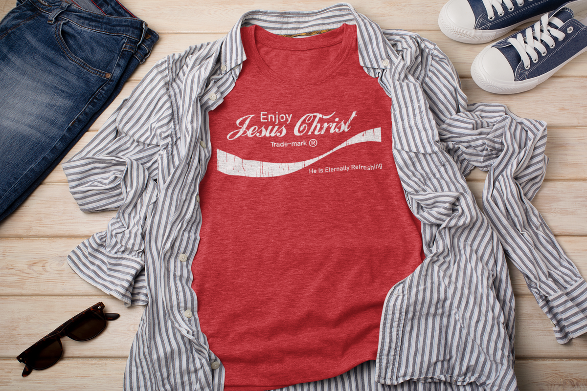 Eternally Refreshing Enjoy Jesus Christ Tee - Christian T-Shirt | Faith-Based Apparel - Shamrock Collective