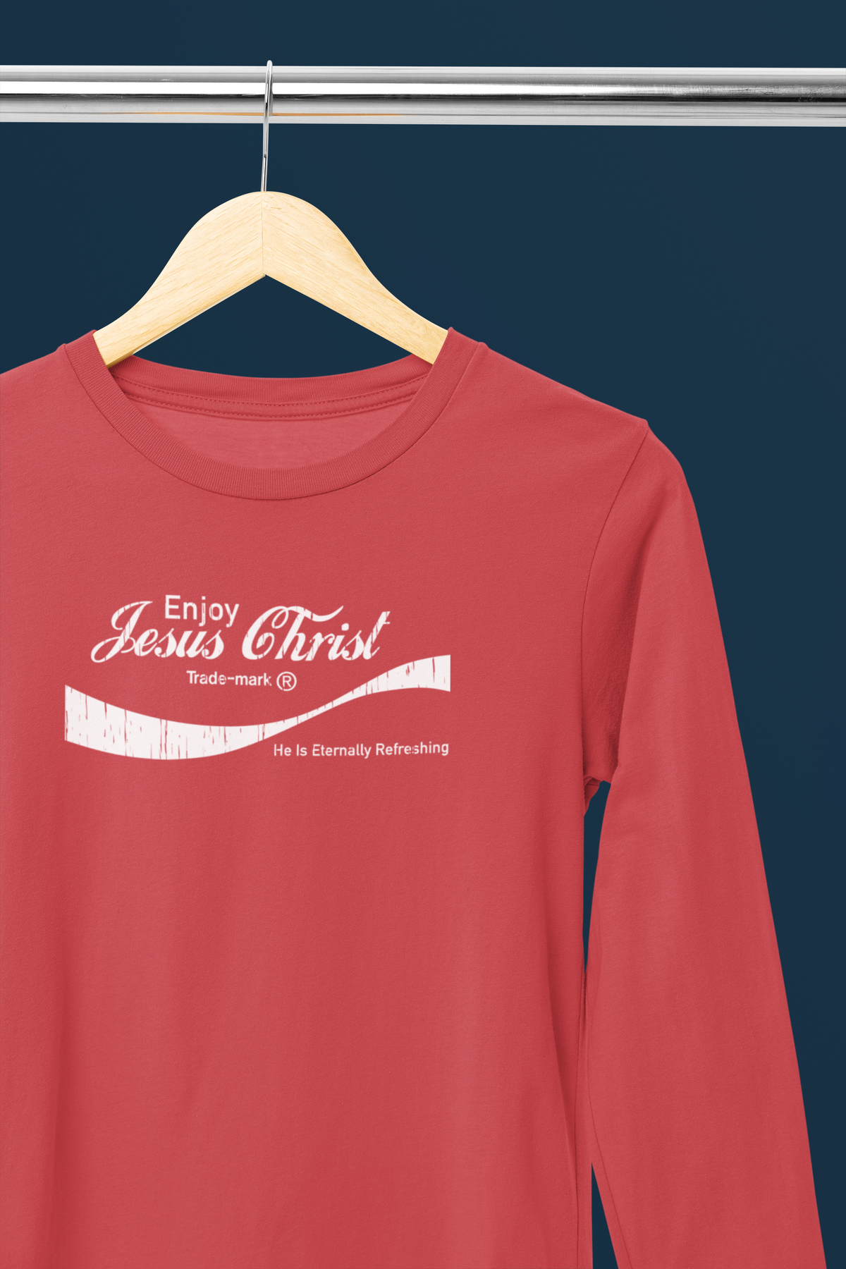 Eternally Refreshing Enjoy Jesus Christ Long Sleeved Tee - Christian T-Shirt | Faith-Based Apparel - Shamrock Collective